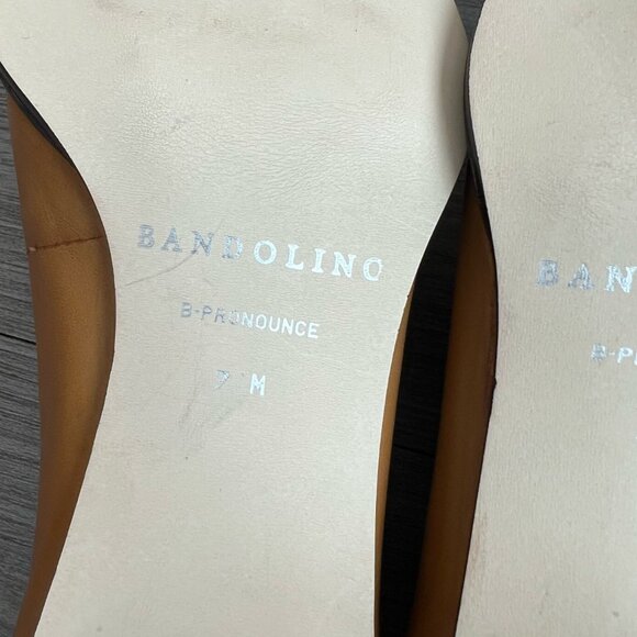 Vintage Bandolino Tan Square Toe Loafers Block Heel Size Size W7 - Picture 5 of 6